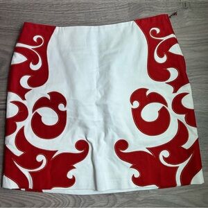 Anthropologie Vanessa Virginia Women’s Flame-Kissed White Embroidered Mini Skirt